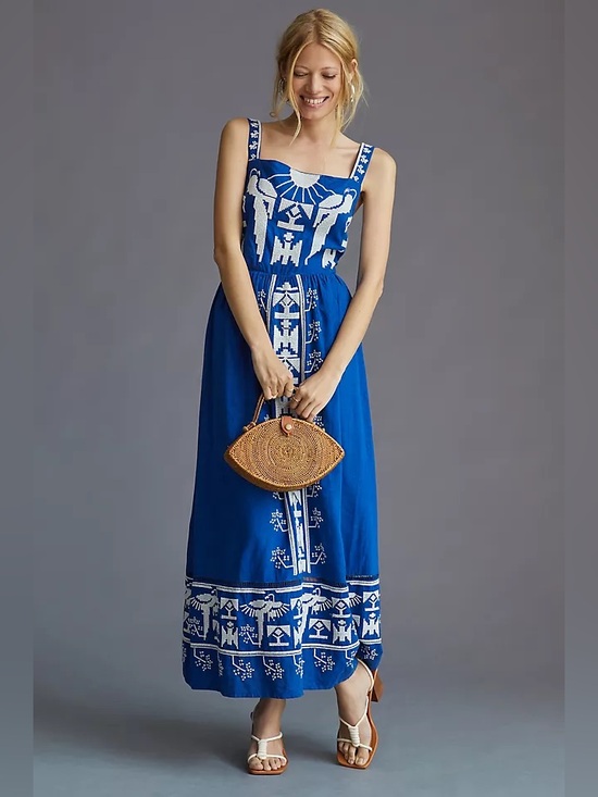 FARM Rio Dresses & Skirts - Farm Rio Square Neck Embroidered Dress